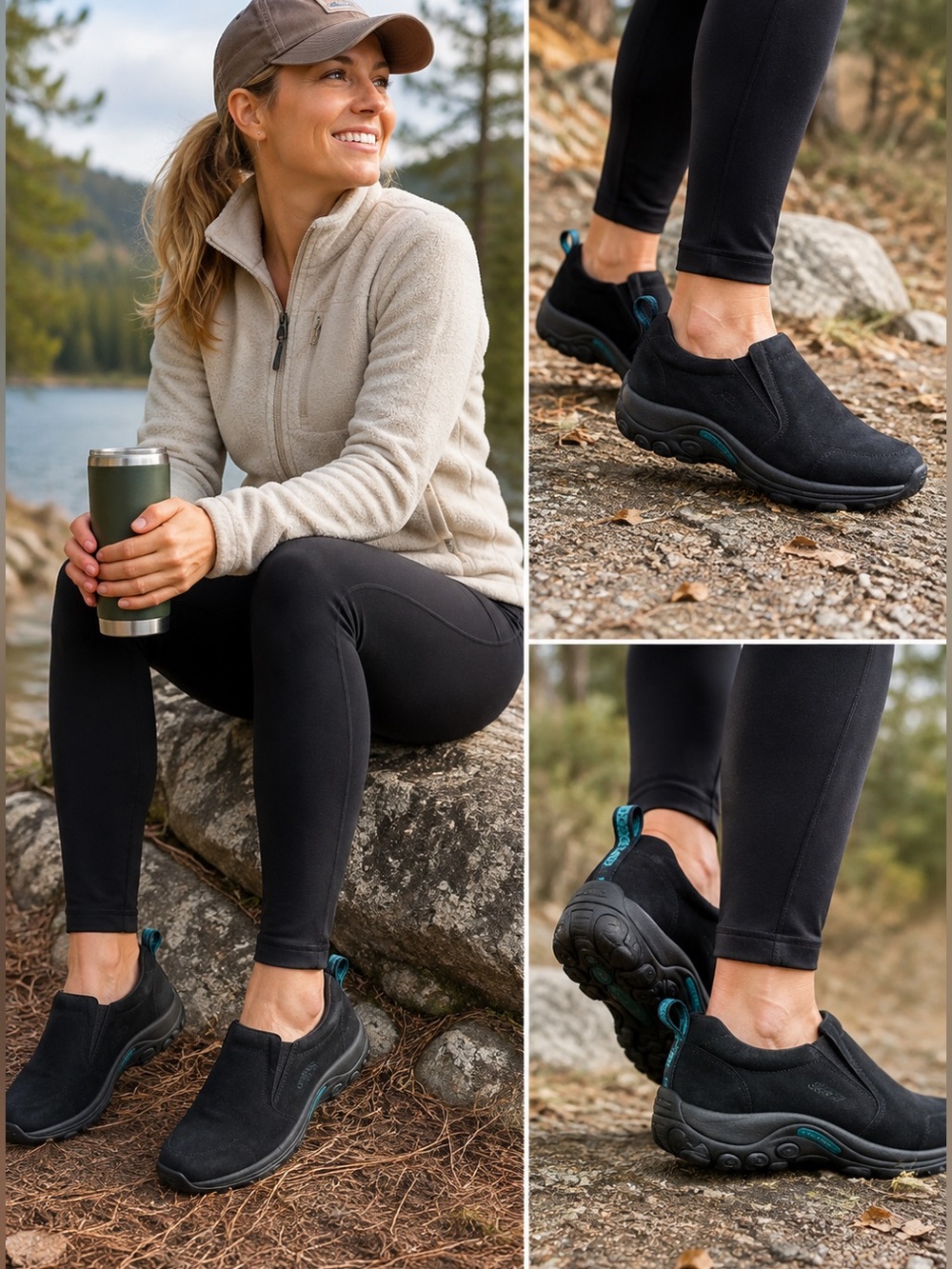 Merrell Jungle Moc Women’s Black Suede Slip-On Shoes US Size 8